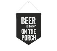 Yelolyio Beer Is Better on The Porch Bannière en toile 25,4 x 30,5 cm à suspendre au mur de motivation Décoration murale pour chambre à coucher, chambre d'enfant, décoration d'intérieur