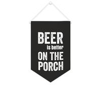 Yelolyio Beer Is Better on The Porch Bannière en toile 25,4 x 38,1 cm à suspendre au mur - Décoration murale pour chambre à coucher, chambre d'enfant, décoration d'intérieur