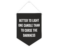 Yelolyio Better to Light One Candle Than to Curse The Darkness Bannière en toile 25,4 x 30,5 cm à suspendre au mur de motivation Décoration murale pour chambre à coucher, chambre d'enfant, décoration