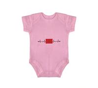 Yelolyio Body à manches courtes du Maroc Country Pride - Drapeau du Maroc - Battement de cœur - EKG ECG - Grenouillère une pièce pour bébé, EKG ECG Drapeau du Maroc Rose, 12 mois