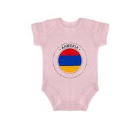 Yelolyio Body en coton avec drapeau national de l'Arménie - Grenouillère pour bébé - Noir - 3 mois, rose, 9 mois