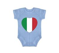 Yelolyio Body Italia Pride - Body une pièce - Unisexe - Pour bébé garçon et fille - Manches courtes, Bleu-Italie, 6 mois