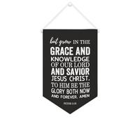 Yelolyio But Grow in The Grace And Knowledge of Our Canvas Banner Inspiration Wall Hanging Fanion Banner Wall Home Decoration Art for Living Bedroom Office Holiday Gifts 25,4 x 38,1 cm