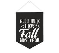 Yelolyio But I Think I Love Fall Most of All Bannière en toile 30,5 x 40,6 cm à suspendre au mur de motivation Décoration murale pour chambre à coucher, chambre d'enfant, décoration d'intérieur