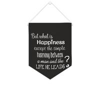 Yelolyio But What Is Happiness Except The Simple Harmony Bannière en toile 25,4 x 30,5 cm à suspendre au mur Décoration murale pour chambre à coucher, chambre d'enfant, décoration d'intérieur