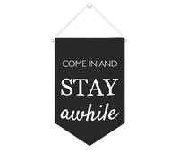 Yelolyio Come In & Stay Awhile Bannière en toile de 25,4 x 38,1 cm à suspendre au mur de motivation pour décoration murale pour chambre à coucher, chambre d'enfant, décoration d'intérieur