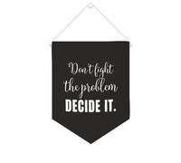 Yelolyio Don't Fight The Problem, decide It Bannière en toile de 25,4 x 30,5 cm à suspendre au mur de motivation pour décoration murale pour chambre à coucher, chambre d'enfant, décoration d'intérieur