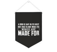 Yelolyio Drapeau mural en toile avec citation inspirante « A Bird Is Safe in its Nest But That Is Not What Its Wings Are Made » - Bannière à suspendre pour décoration de maison ou de bureau - 30,5 x