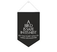 Yelolyio Drapeau mural en toile avec citation inspirante « A Bird Is Safe in its Nest But That Is Not What Its Wings Are Made » - Bannière à suspendre pour décoration de maison ou de bureau - 25,4 x