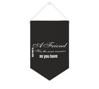 Yelolyio Drapeau mural en toile avec citation inspirante « A Friend Is One Who Has The Same Enemies As You Have » - Décoration murale - 25,4 x 38,1 cm - Cadeau de pendaison de crémaillère