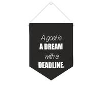 Yelolyio Drapeau mural en toile avec citation inspirante « A Goal Is A Dream with A Deadline » - Décoration murale - 25,4 x 30,5 cm - Cadeau de pendaison de crémaillère