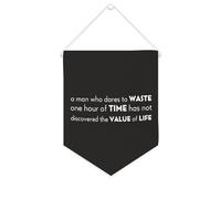 Yelolyio Drapeau mural en toile avec citation inspirante « A Man Who Dares to Waste One Hour of Time » - Décoration murale - 25,4 x 30,5 cm - Cadeau de pendaison de crémaillère
