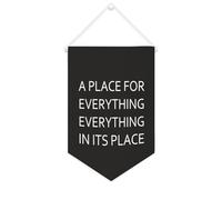 Yelolyio Drapeau mural en toile avec citation inspirante « A Place for Everything, everything in its place » - Bannière murale à suspendre - 25,4 x 38,1 cm - Cadeau de pendaison de crémaillère
