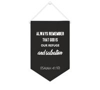 Yelolyio Drapeau mural en toile avec citation inspirante « Always Remember That God Is Our Refuge And Salvation » - Décoration murale - 25,4 x 38,1 cm - Cadeau de pendaison de crémaillère