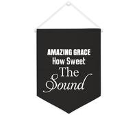 Yelolyio Drapeau mural en toile avec citation inspirante Amazing Grace How Sweet The Sound Décoration murale Décoration de maison ou de bureau 30,5 x 40,6 cm Bannière en toile Cadeau de pendaison de