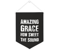Yelolyio Drapeau mural en toile avec citation inspirante Amazing Grace How Sweet The Sound Décoration murale Décoration de maison ou de bureau 30,5 x 40,6 cm Bannière en toile Cadeau de pendaison de