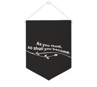 Yelolyio Drapeau mural en toile avec citation inspirante « As You Think, So Shall You Become » - Bannière à suspendre - Décoration de maison ou de bureau - 30,5 x 40,6 cm - Cadeau de pendaison de