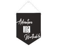 Yelolyio Drapeau mural en toile avec citation inspirante - Aventure est la peine - Décoration murale - 25,4 x 30,5 cm - Cadeau de pendaison de crémaillère