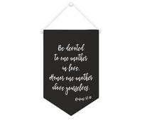 Yelolyio Drapeau mural en toile avec citation inspirante « Be Devoted to One Another in Love » - Décoration murale - 25,4 x 38,1 cm - Cadeau de pendaison de crémaillère