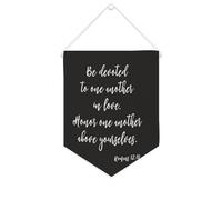 Yelolyio Drapeau mural en toile avec citation inspirante « Be Devoted to One Another in Love » - Décoration murale - 25,4 x 30,5 cm - Cadeau de pendaison de crémaillère