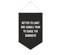 Yelolyio Drapeau mural en toile avec citation inspirante « Better to Light One Candle Than to Curse The Darkness » - Bannière murale à suspendre - 25,4 x 38,1 cm - Cadeau de pendaison de crémaillère