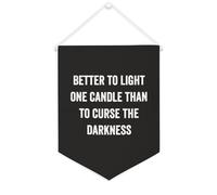 Yelolyio Drapeau mural en toile avec citation inspirante « Better to Light One Candle Than to Curse The Darkness » - Décoration murale - 30,5 x 40,6 cm - Cadeau de pendaison de crémaillère