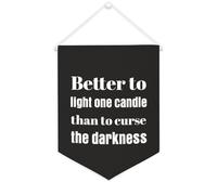 Yelolyio Drapeau mural en toile avec citation inspirante « Better to Light One Candle Than to Curse The Darkness » - Décoration murale - 30,5 x 40,6 cm - Cadeau de pendaison de crémaillère
