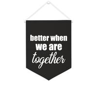 Yelolyio Drapeau mural en toile avec citation inspirante « Better When We Are Together » - Décoration murale à suspendre - 30,5 x 40,6 cm - Cadeau de pendaison de crémaillère