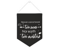 Yelolyio Drapeau mural en toile avec citation inspirante - Ciel Cannot Brook Two Suns, Nor Earth Two Masters - Décoration murale à suspendre - 25,4 x 30,5 cm - Cadeau de pendaison de crémaillère