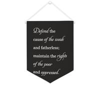 Yelolyio Drapeau mural en toile avec citation inspirante « Defend The Cause of The Weak And Fatherless » - Décoration murale pour la maison et le bureau - 30,5 x 40,6 cm - Cadeau de pendaison de