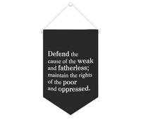 Yelolyio Drapeau mural en toile avec citation inspirante « Defend The Cause of The Weak And Fatherless » - Décoration murale pour la maison et le bureau - 25,4 x 38,1 cm - Cadeau de pendaison de