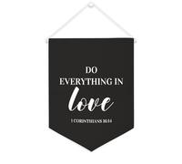 Yelolyio Drapeau mural en toile avec citation inspirante « Do Everything in Love » - 1 Corinthians 16 : 14 - Décoration murale - Décoration de bureau - 30,5 x 40,6 cm - Cadeau de pendaison de