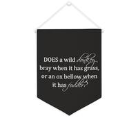 Yelolyio Drapeau mural en toile avec citation inspirante « Does A Wild Donkey Bray When It Has Grass » - Décoration murale - 30,5 x 40,6 cm - Cadeau de pendaison de crémaillère