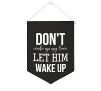Yelolyio Drapeau mural en toile avec citation inspirante « Don't Wake Up My Love », « Let Him Wake Up » - Décoration murale - 30,5 x 40,6 cm - Cadeau de pendaison de crémaillère