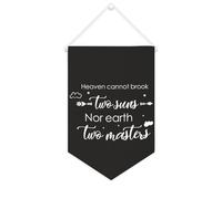 Yelolyio Drapeau mural en toile avec citation inspirante - Drapeau « Heaven Cannot Brook Two Suns, Nor Earth Two Masters » - Décoration murale à suspendre - 25,4 x 38,1 cm - Cadeau de pendaison de