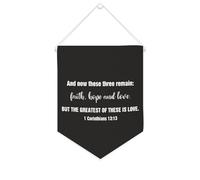 Yelolyio Drapeau mural en toile avec citation inspirante et maintenant ces trois demain foi, espoir et amour - Bannière murale à suspendre pour la maison ou le bureau - 25,4 x 30,5 cm - Cadeau de