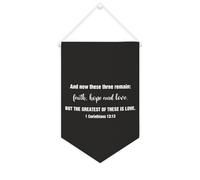 Yelolyio Drapeau mural en toile avec citation inspirante et maintenant ces trois demain foi, espoir et amour - Bannière murale à suspendre pour la maison ou le bureau - 25,4 x 38,1 cm - Cadeau de