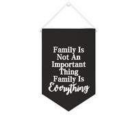 Yelolyio Drapeau mural en toile avec citation inspirante « Family Is Not An Important Thing Family Is Everything » - Bannière murale à suspendre - Décoration de bureau - 25,4 x 38,1 cm - Cadeau de