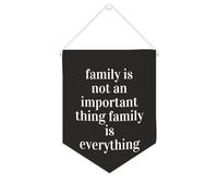 Yelolyio Drapeau mural en toile avec citation inspirante « Family Is Not An Important Thing Family Is Everything » - Bannière à suspendre - Décoration de maison ou de bureau - 25,4 x 30,5 cm - Cadeau