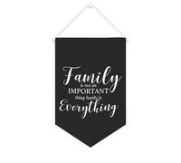Yelolyio Drapeau mural en toile avec citation inspirante « Family Is Not An Important Thing Family Is Everything » - Bannière murale à suspendre - Décoration de bureau - 25,4 x 38,1 cm - Cadeau de