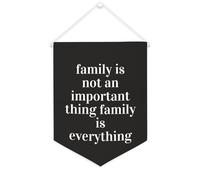 Yelolyio Drapeau mural en toile avec citation inspirante « Family Is Not An Important Thing Family Is Everything » - Bannière murale à suspendre - Décoration de bureau - 30,5 x 40,6 cm - Cadeau de