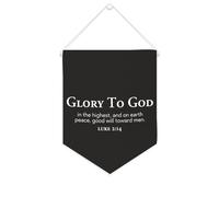 Yelolyio Drapeau mural en toile avec citation inspirante - Fanions Glory to God in The Higheat And on Earth - Bannière murale à suspendre - 25,4 x 30,5 cm - Cadeau de pendaison de crémaillère