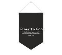 Yelolyio Drapeau mural en toile avec citation inspirante - Fanions Glory to God in The Higheat And on Earth - Bannière murale à suspendre - 25,4 x 38,1 cm - Cadeau de pendaison de crémaillère