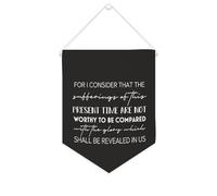 Yelolyio Drapeau mural en toile avec citation inspirante « For I Consider That The Sufferings of This Present Time » - Bannière murale à suspendre - 25,4 x 30,5 cm - Cadeau de pendaison de crémaillère