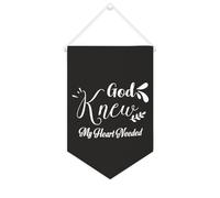 Yelolyio Drapeau mural en toile avec citation inspirante « God Knew My Heart Needed You » - Décoration murale - 25,4 x 38,1 cm - Cadeau de pendaison de crémaillère