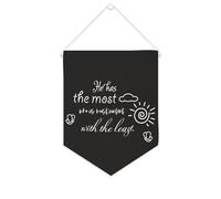 Yelolyio Drapeau mural en toile avec citation inspirante « He Has The Most Who Is Most Content with The Least » - Décoration murale pour la maison et le bureau - 25,4 x 30,5 cm - Cadeau de pendaison