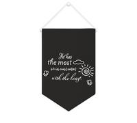 Yelolyio Drapeau mural en toile avec citation inspirante « He Has The Most Who Is Most Content with The Least » - Décoration murale pour la maison et le bureau - 25,4 x 38,1 cm - Cadeau de pendaison