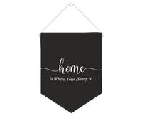 Yelolyio Drapeau mural en toile avec citation inspirante « Home Is Where Your Honey Is » - Décoration murale - 25,4 x 30,5 cm - Cadeau de pendaison de crémaillère