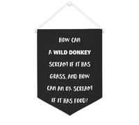 Yelolyio Drapeau mural en toile avec citation inspirante How Can A Wild Donkey Scream If It Has Grass Décoration murale 30,5 x 40,6 cm Bannière en toile Cadeau de pendaison de crémaillère