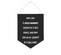 Yelolyio Drapeau mural en toile avec citation inspirante « How Can A Wild Donkey Scream If It Has Grass » - Décoration murale - 25,4 x 30,5 cm - Cadeau de pendaison de crémaillère